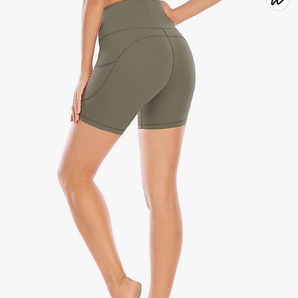 ECHOINE Womens Workout Shorts w/Pockets High Waist Buttery Soft Yoga Compression - Picture 3 of 6